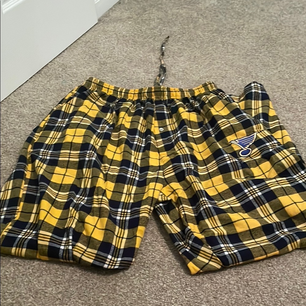 NHL Yellow and Black Plaid Men's Pants